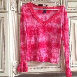 Tie-Dyed look Ruffled Cuff Shirt